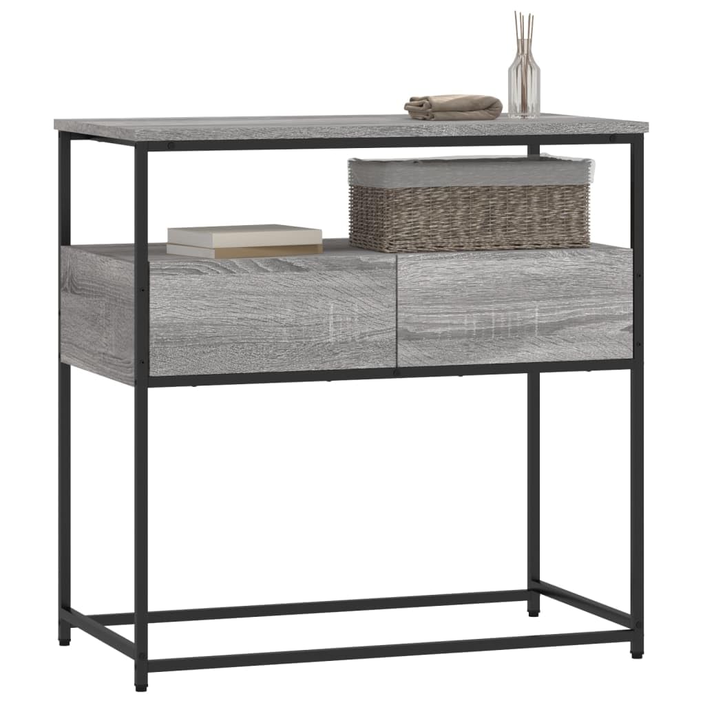 Brown Oak Look Console Table with 2 Drawers and 1 Shelf X429