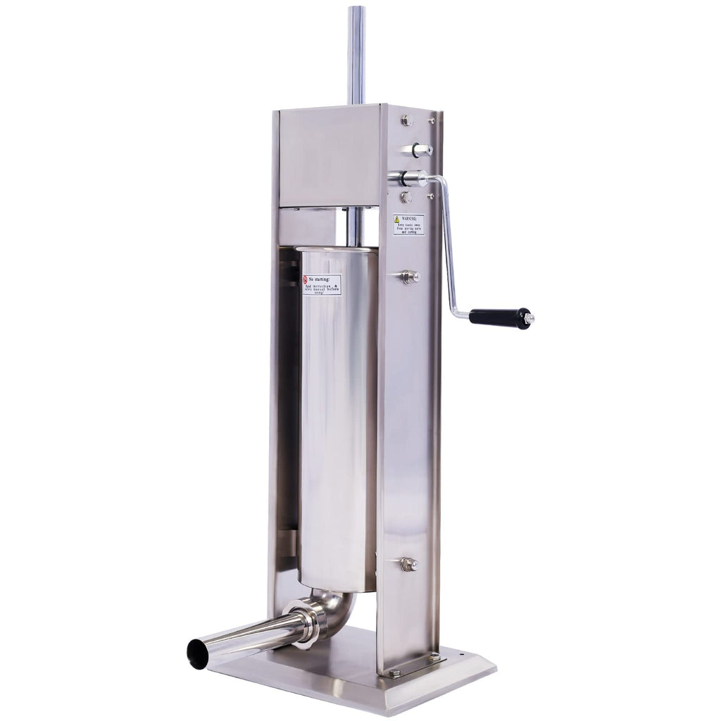Stainless Steel 15 lb Dual-Speed Sausage Stuffer with 4 Nozzles B6972