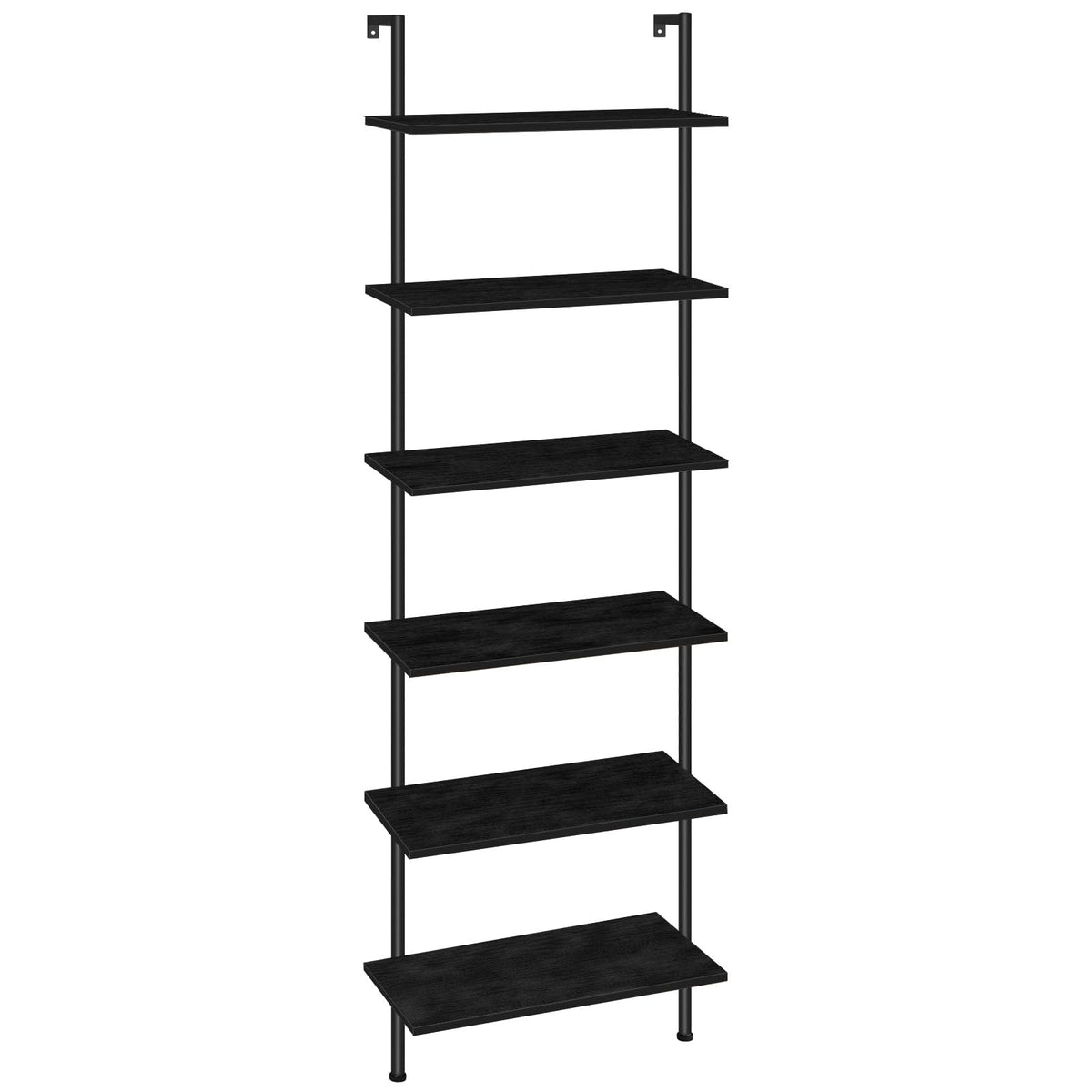 6-Tier Wall Mounted Wooden Ladder Shelf W404172