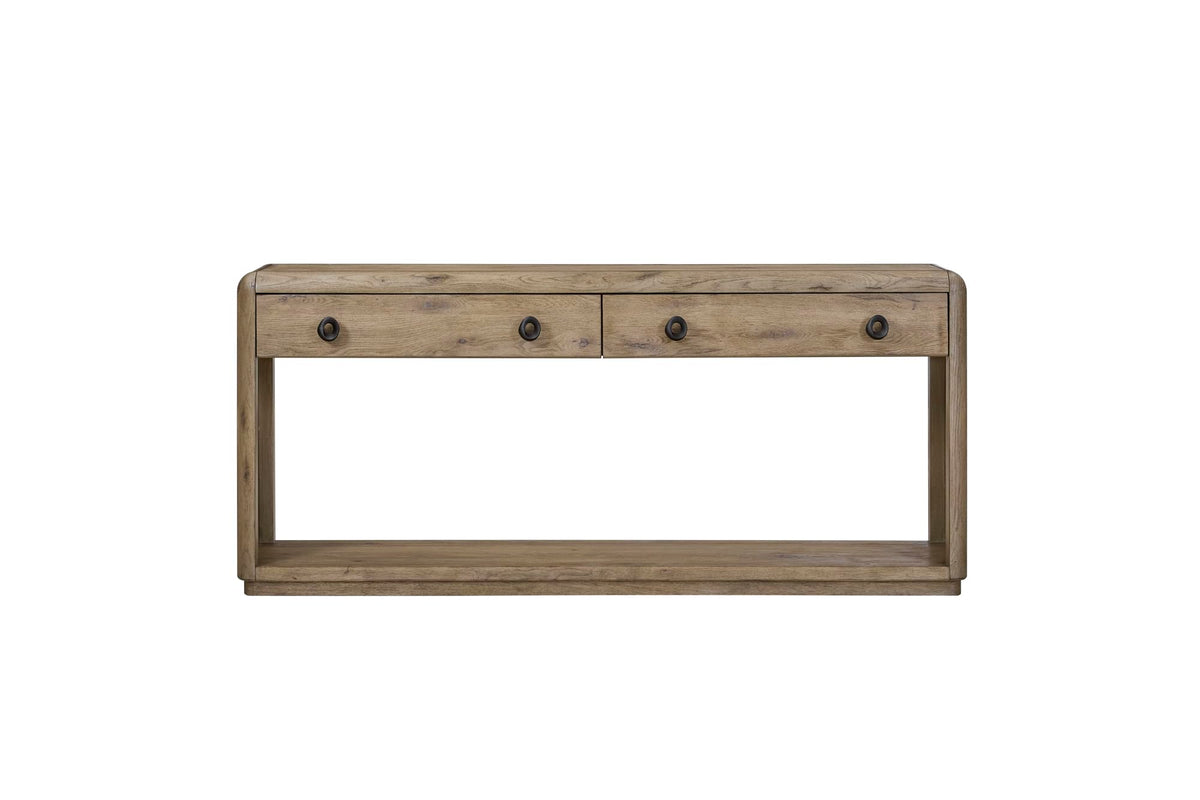 Oak Console Table with Drawers and Storage S138