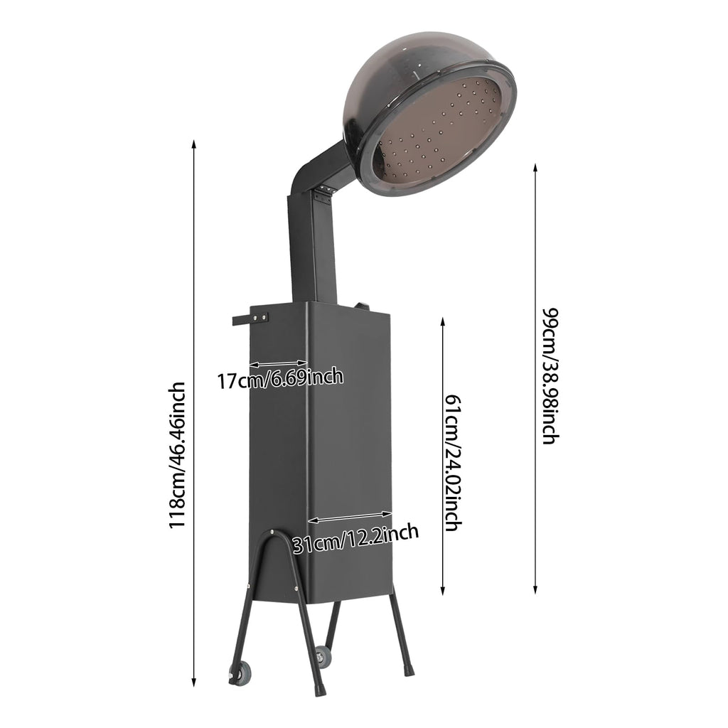 Black 1200w Hooded Hair Dryer with Timer F39181