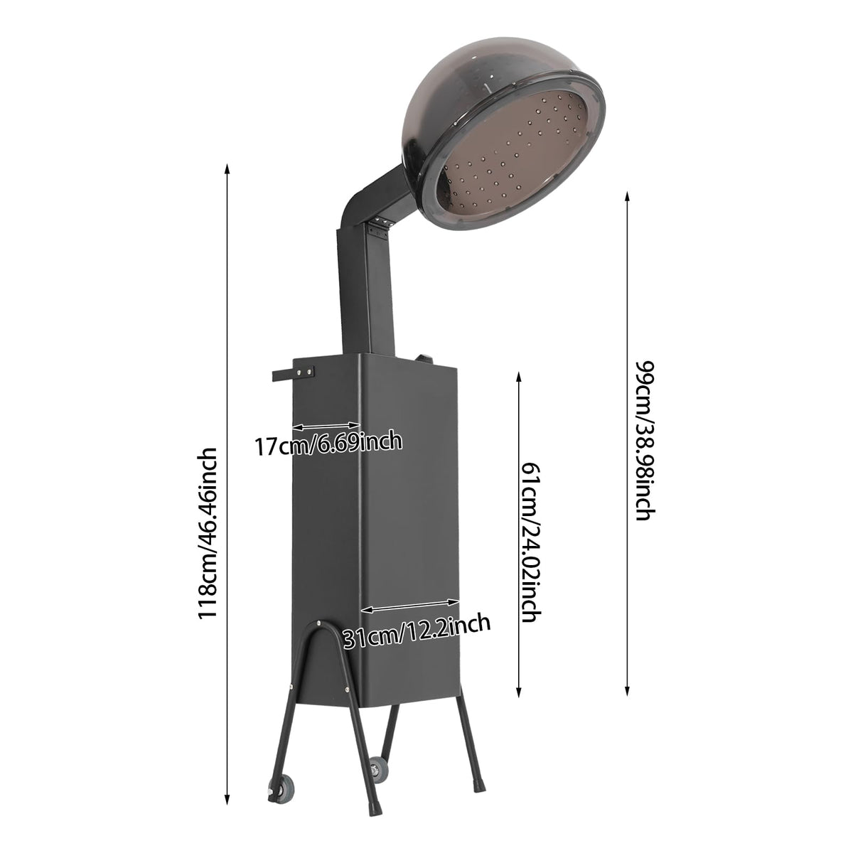 Black 1200w Hooded Hair Dryer with Timer F39181