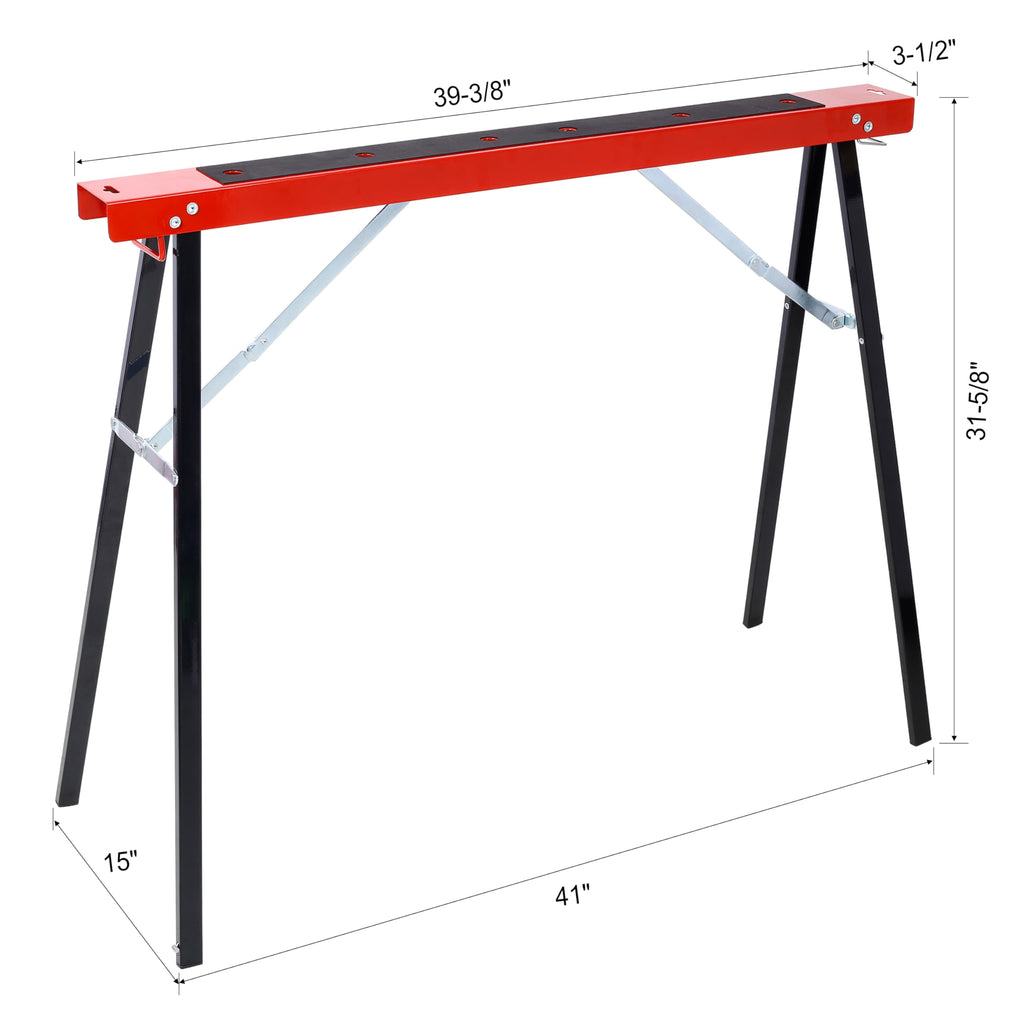 Black and Yellow Steel Folding Sawhorse Set 2-Pack D237