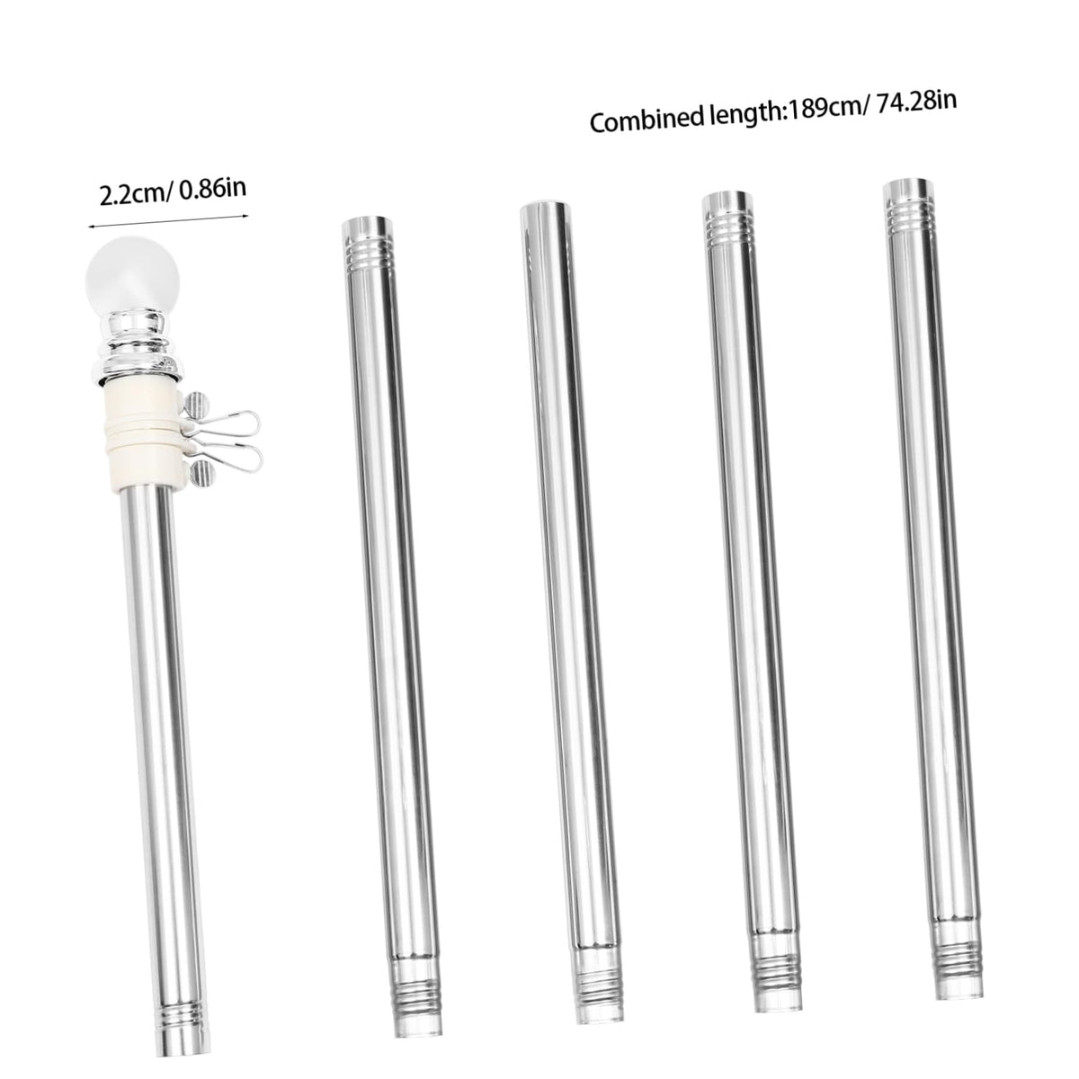 Stainless Steel 6 Foot Adjustable Wall Mount Flagpole Kit M1110