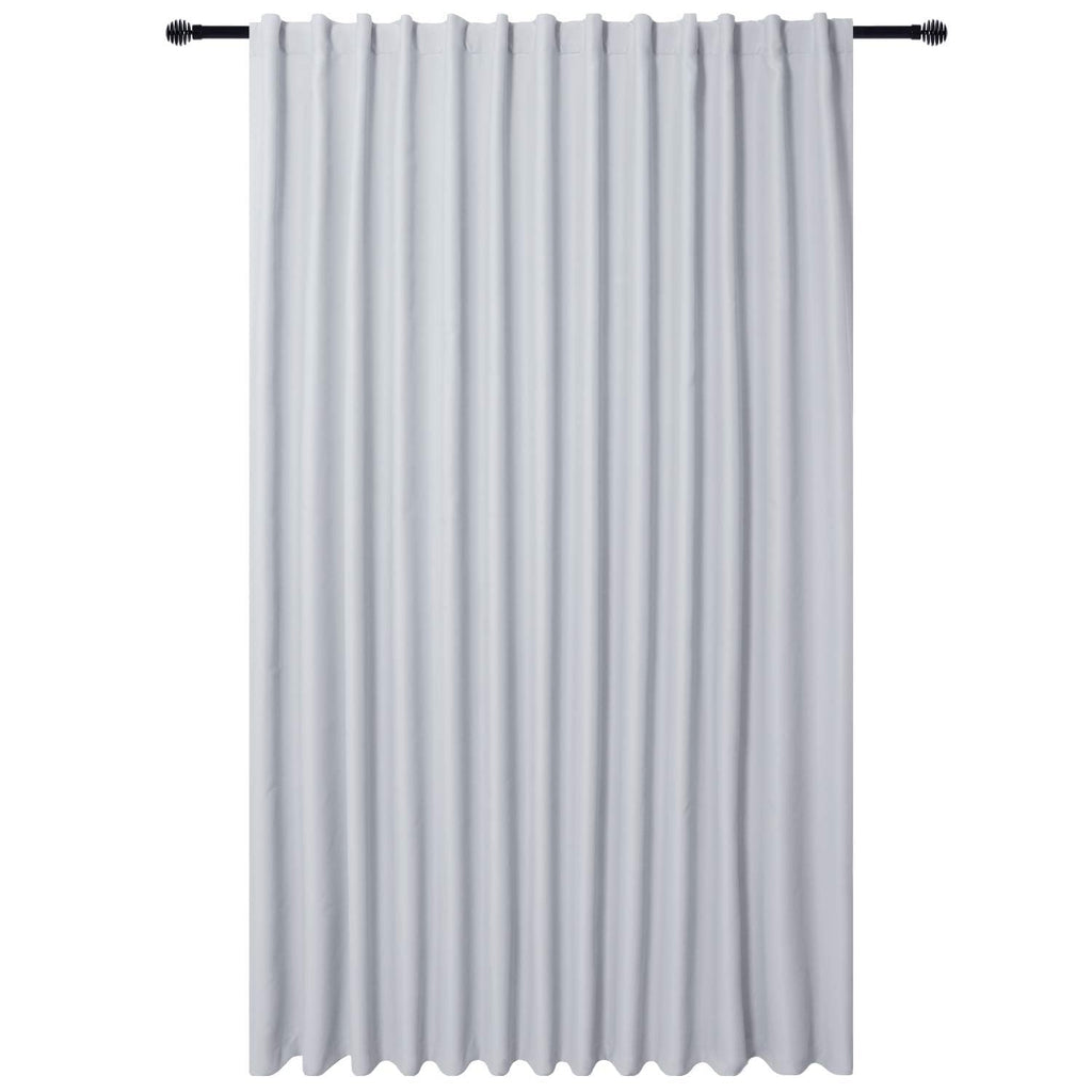 Extra Wide Blackout Thermal Curtain Panel with Back Tab & Rod Pocket, 100 x 84 Inches, Greyish White G49818