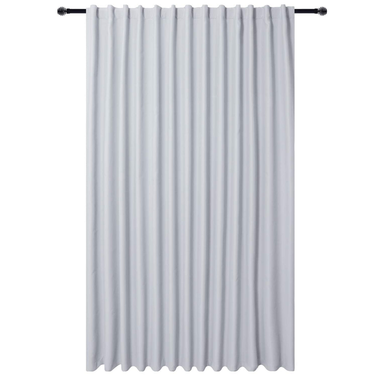 Extra Wide Blackout Thermal Curtain Panel with Back Tab & Rod Pocket, 100 x 84 Inches, Greyish White G49818