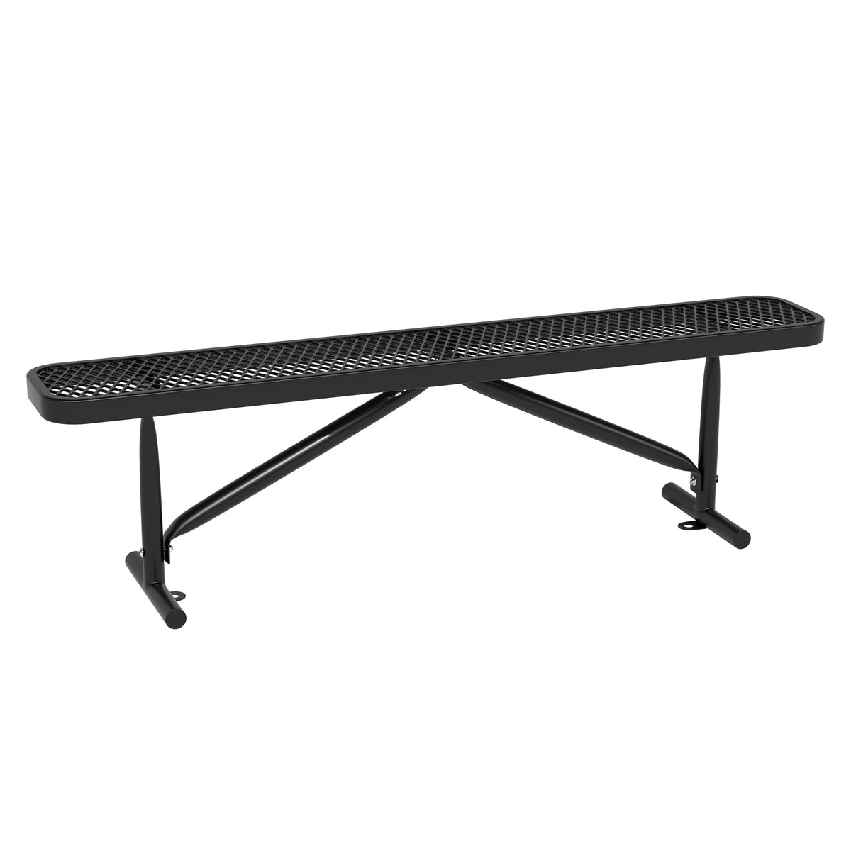 6 Feet Heavy Duty Metal Park Bench with Portable Frame, Black R1031