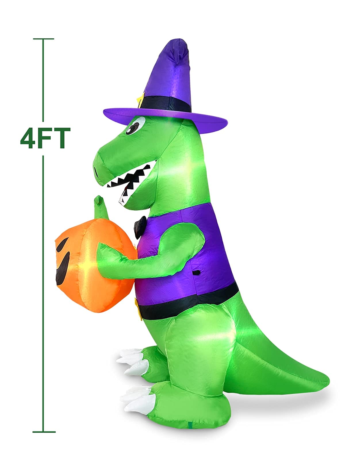 4 Ft Halloween Inflatables Witch Dinosaur A218611