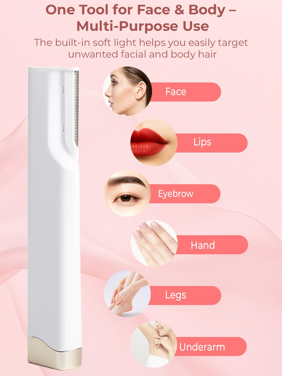 Electric 3-Speed Facial Razor with LED Light K4731