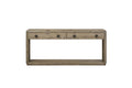 English Knotty Oak Console Table, Solid Wood and Engineered Wood Veneer, Two Self-Closing Drawers, Open Lower Shelf, Rounded Edges, 72 x 16 x 32.25 Inchs, Oak Finish I46965