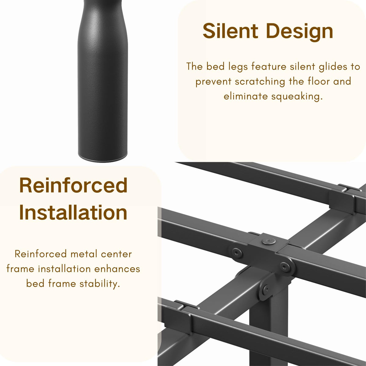 Queen Size Black Metal Bed Frame with Storage G64245