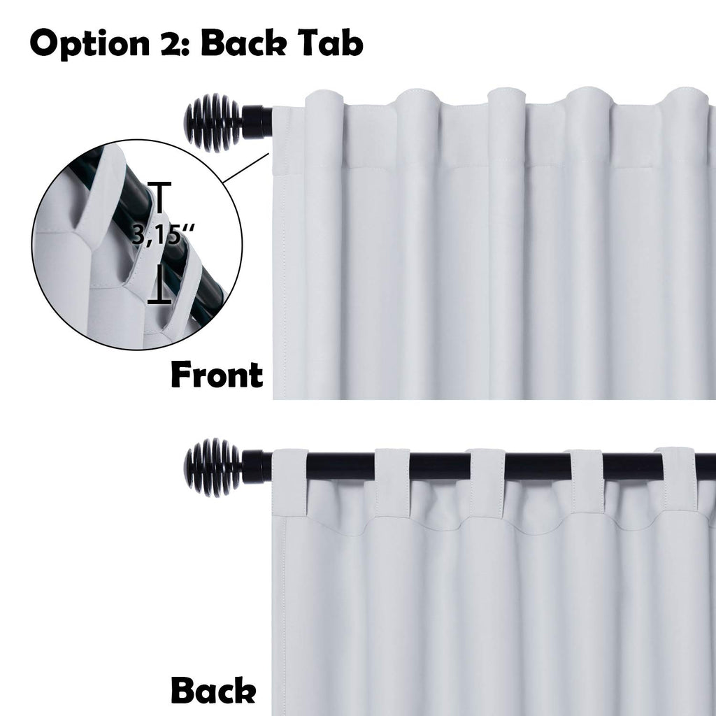 Extra Wide Blackout Thermal Curtain Panel with Back Tab & Rod Pocket, 100 x 84 Inches, Greyish White G49818