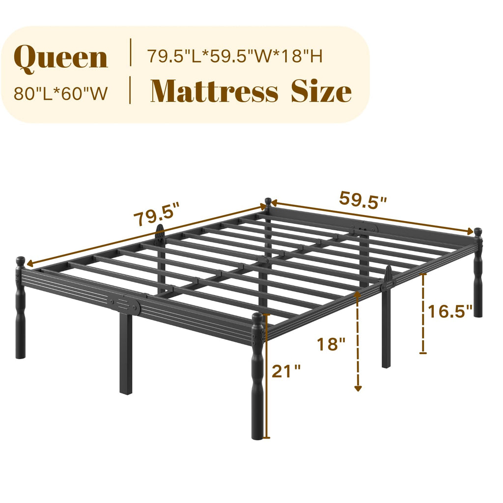 Queen Size Black Metal Bed Frame with Storage G64245