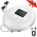 Portable CD Player with Headphones Jack USB AUX LCD Display White I9626