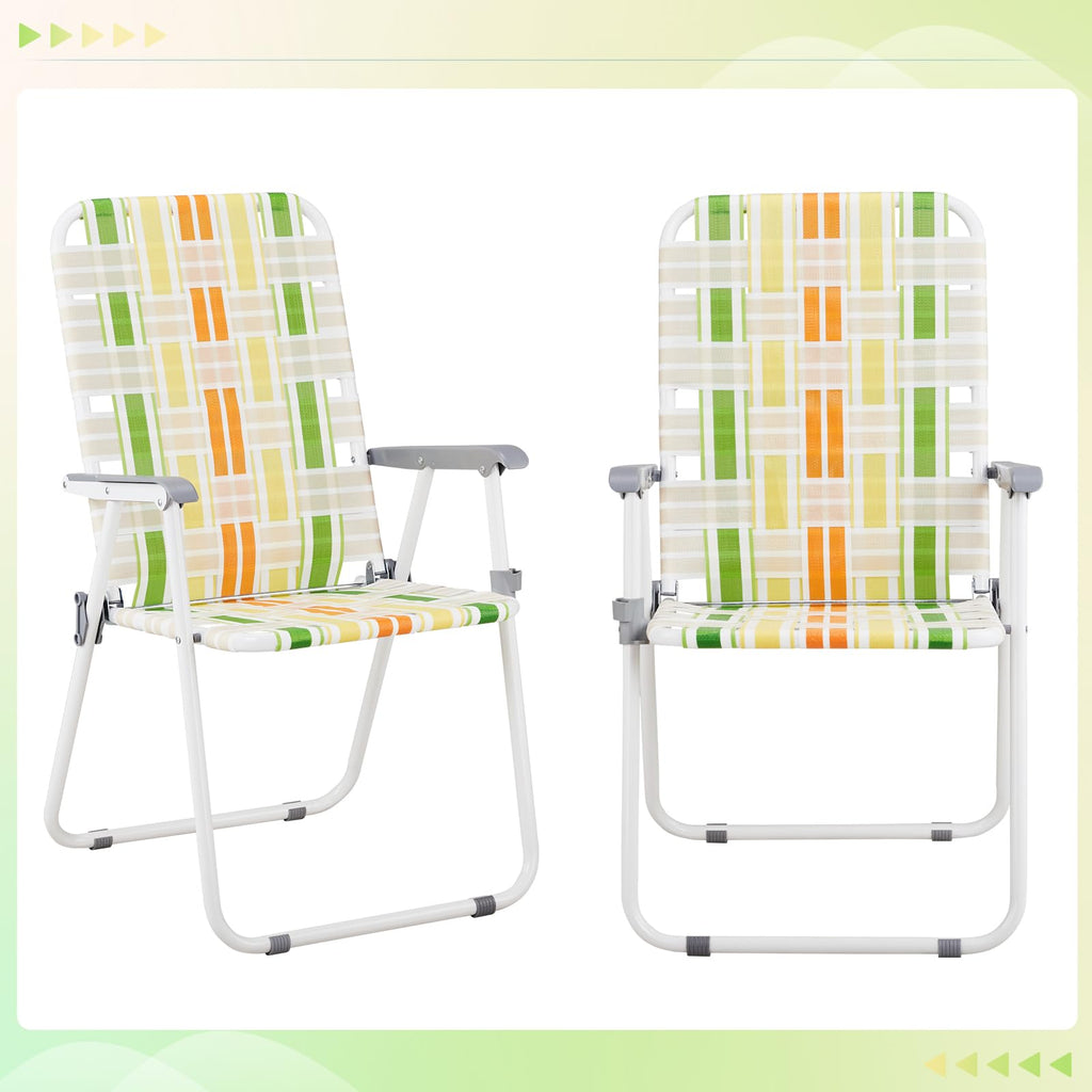 Oversized Folding Webbed Lawn Chairs Set of 2 B31605