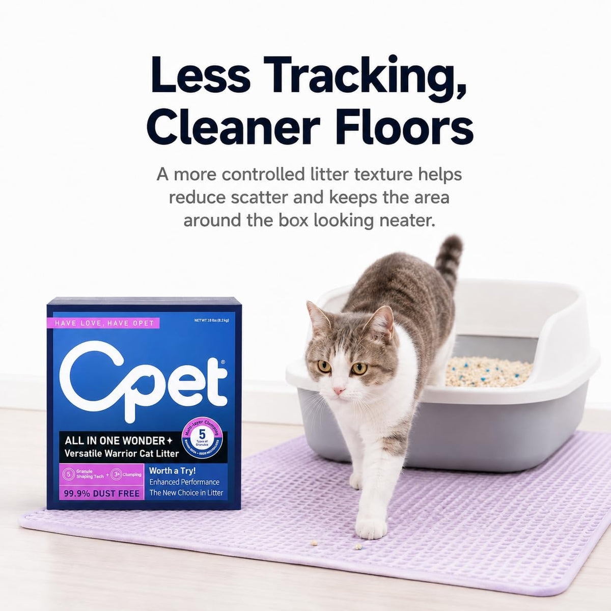 Tofu & Bentonite Mixed Cat Litter 18LB Lavender Scented Clumping S659776