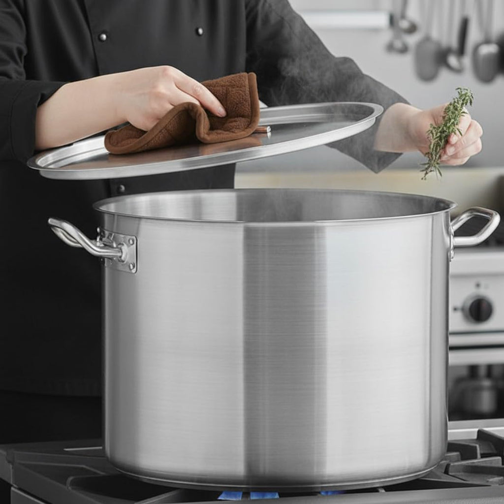 40 qt. Stainless Steel Stock Pot with Lid W632