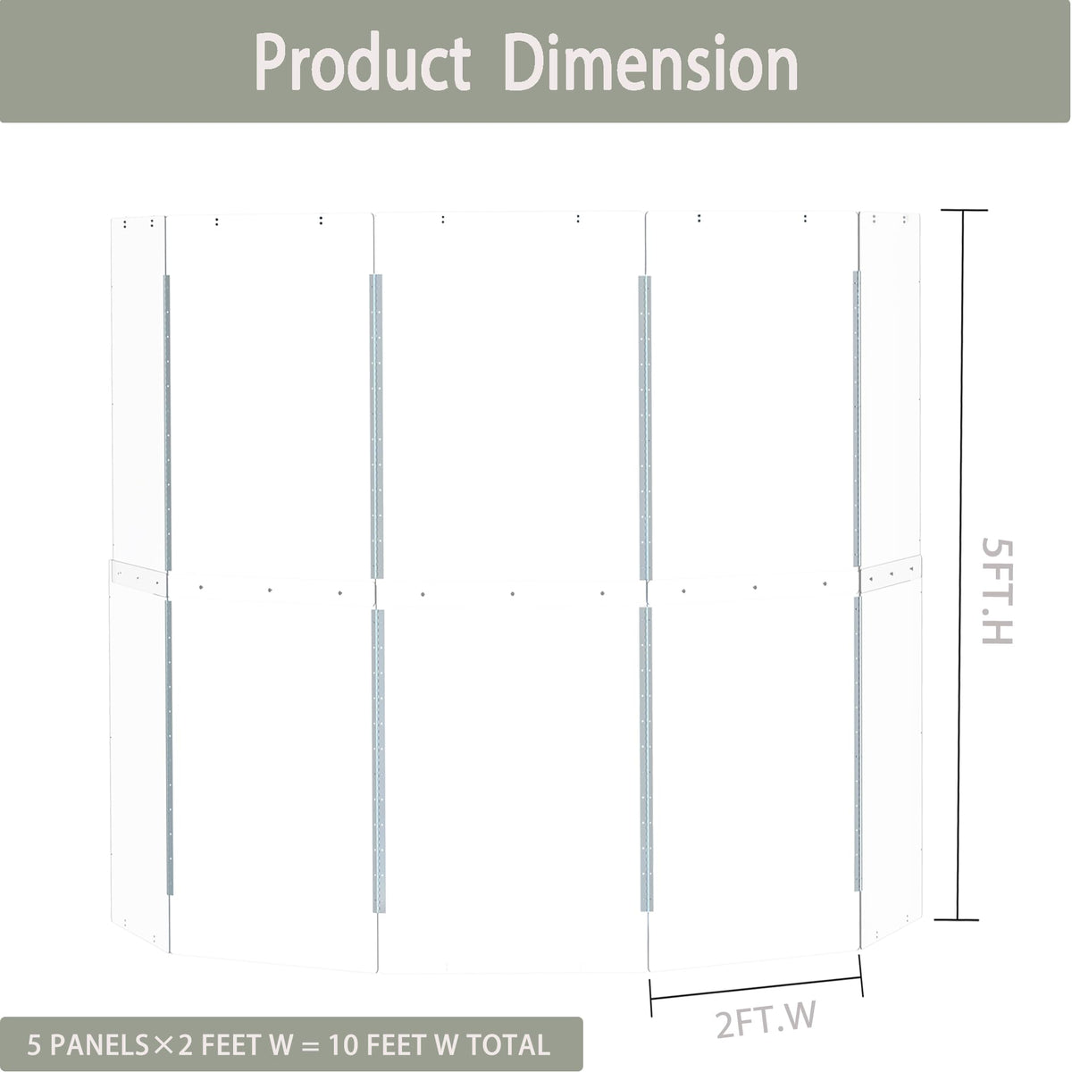 Portable Drum Shield Panels 5-Panels 2ft x 5ft R627664