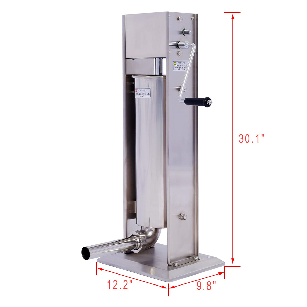 Stainless Steel 15 lb Dual-Speed Sausage Stuffer with 4 Nozzles B6972