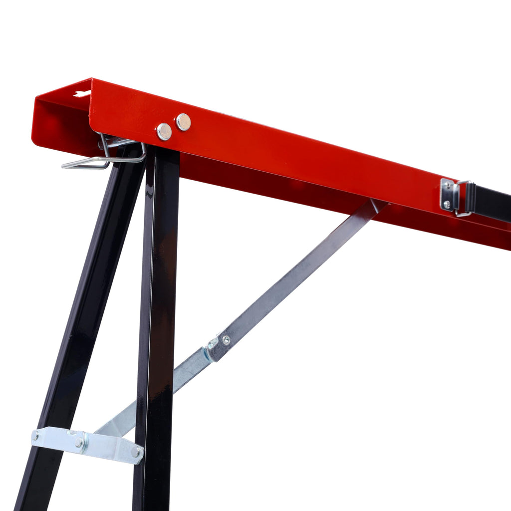 Black and Yellow Steel Folding Sawhorse Set 2-Pack D237