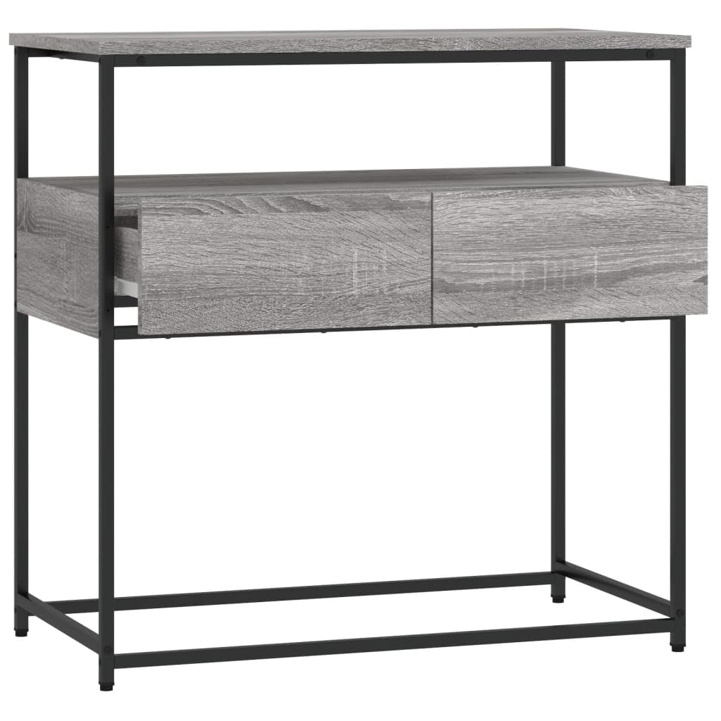 Brown Oak Look Console Table with 2 Drawers and 1 Shelf X429