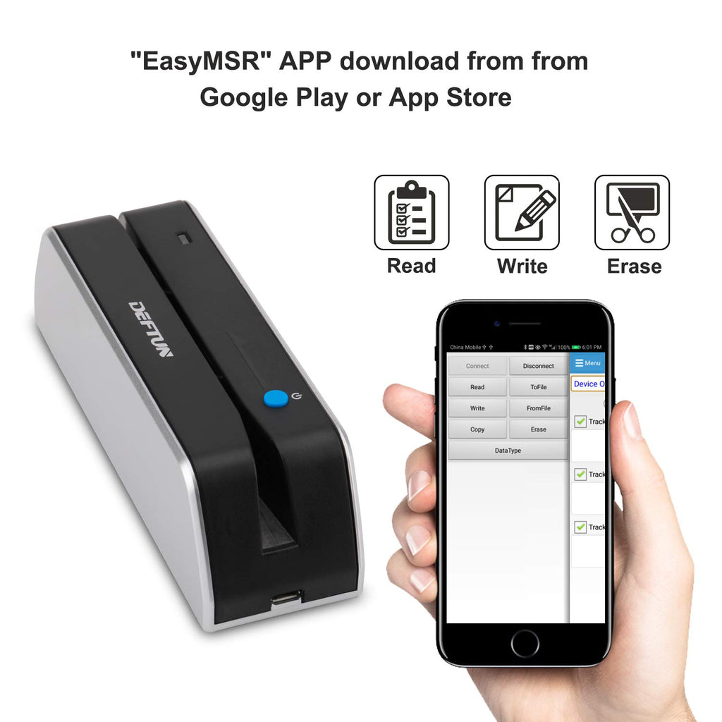 Bluetooth Stripe Card Reader Encoder Mini Portable H99950