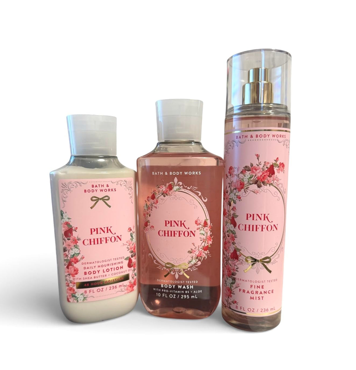 Pink Chiffon Shower Gel, Fragrance Mist & Body Lotion Set C21343