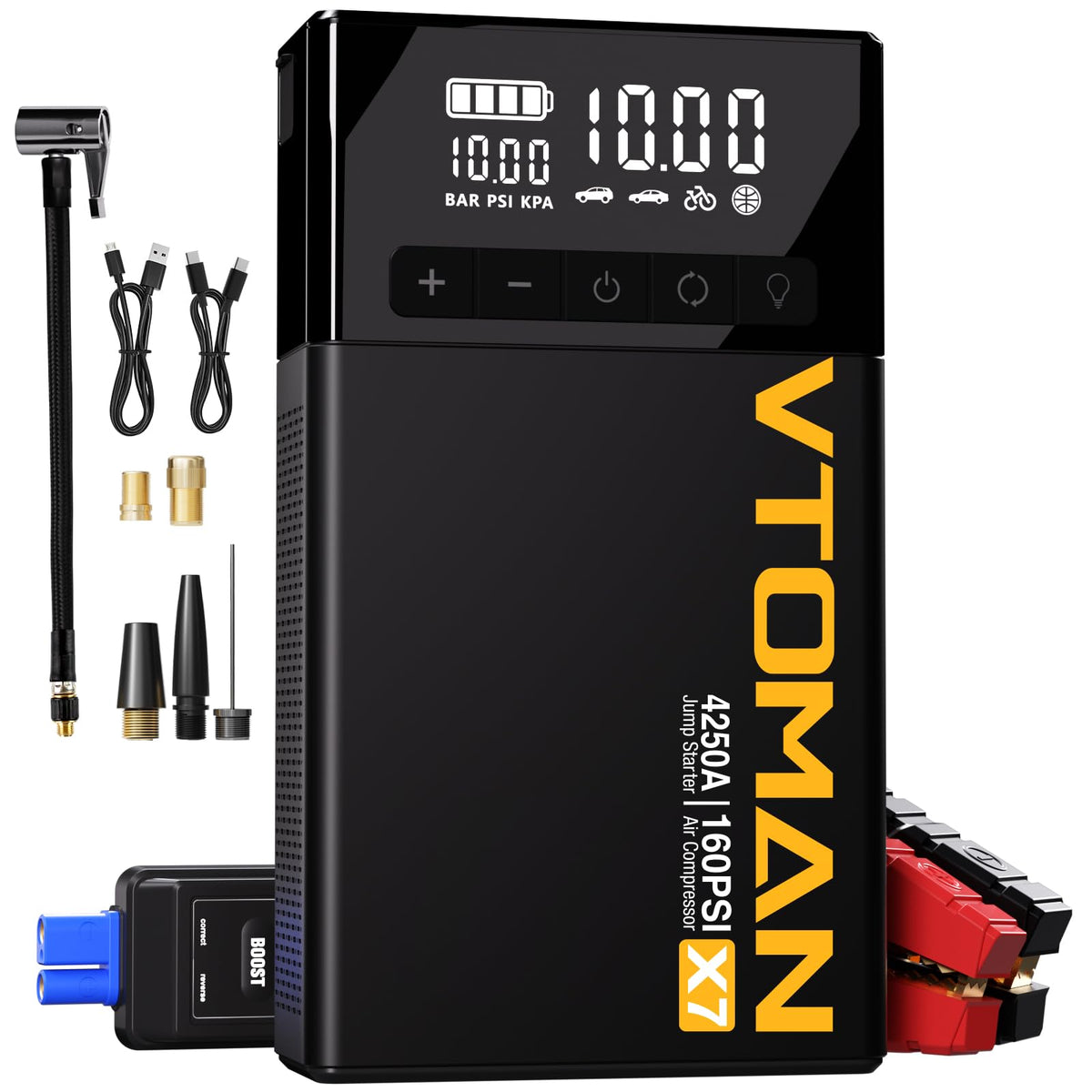Jump Starter with Air Compressor, 160PSI Tire Inflator G637