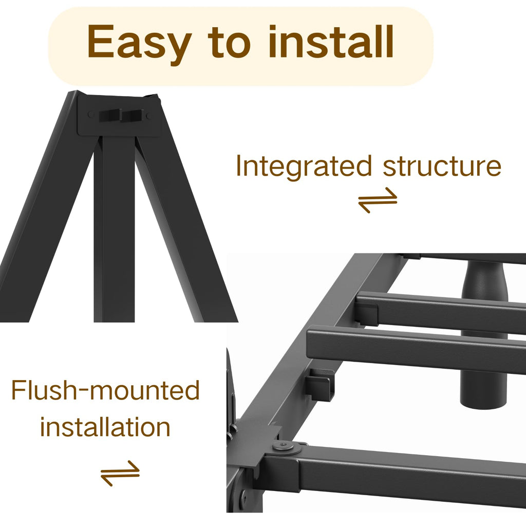 Queen Size Black Metal Bed Frame with Storage G64245