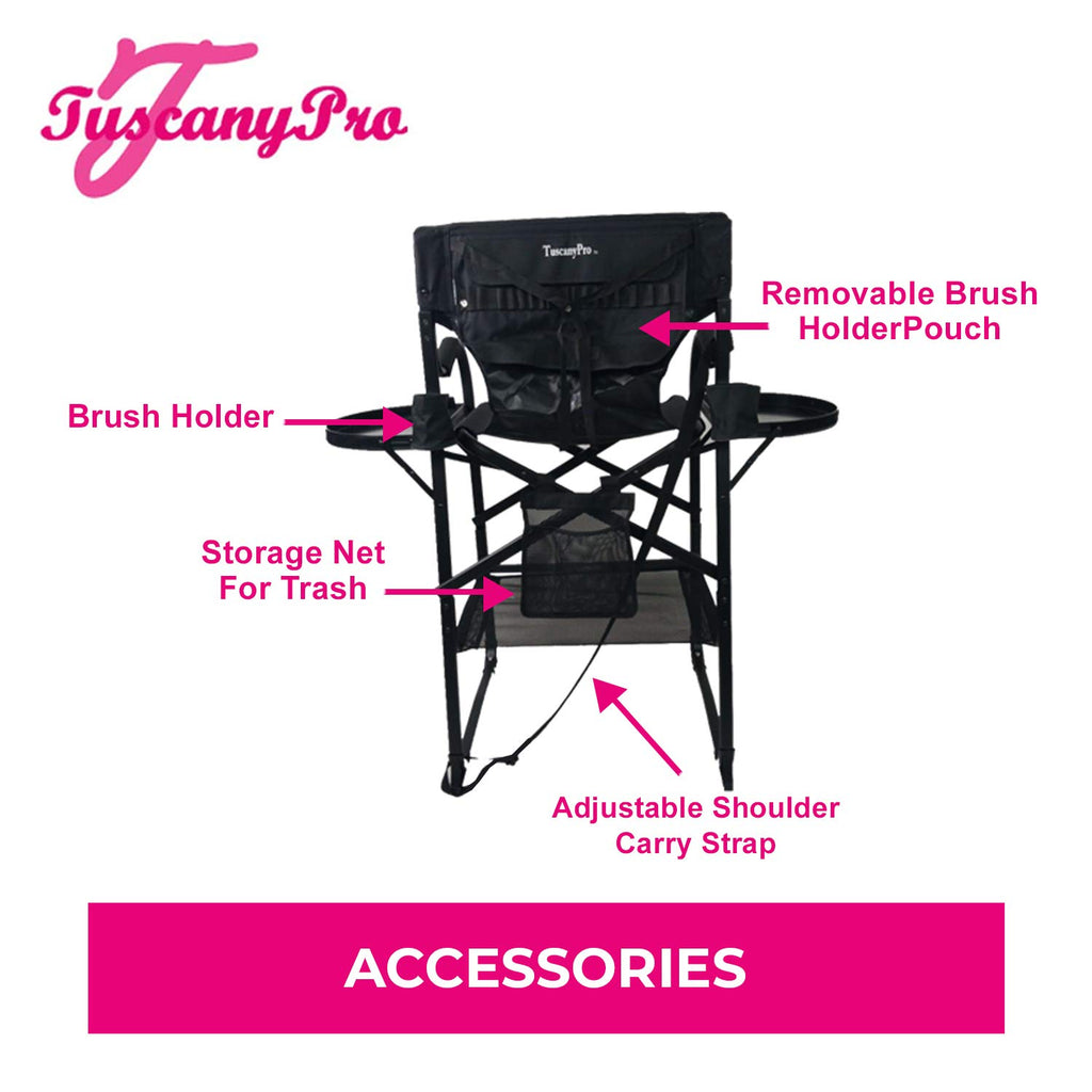 Tall Heavy Duty Director Chair with Adjustable Seat Height and Carry Bag D94894
