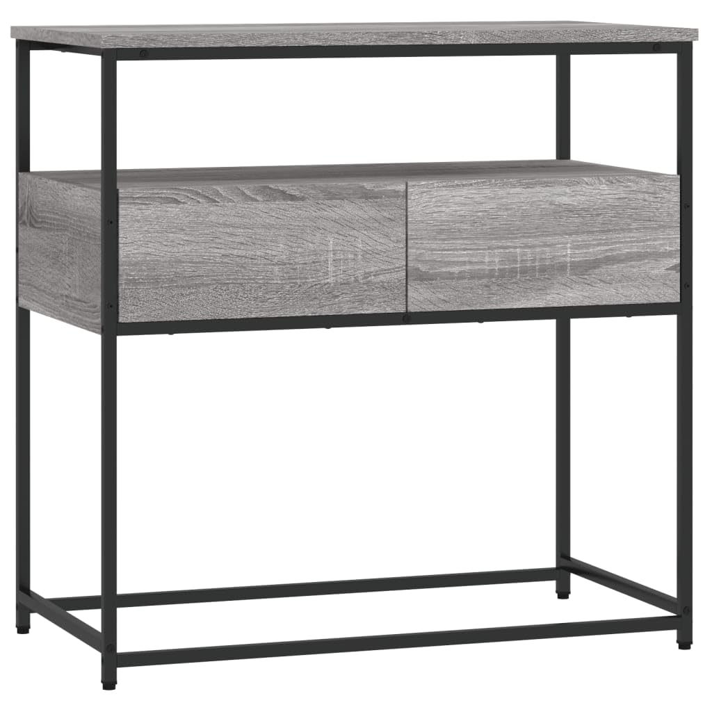 Brown Oak Look Console Table with 2 Drawers and 1 Shelf X429