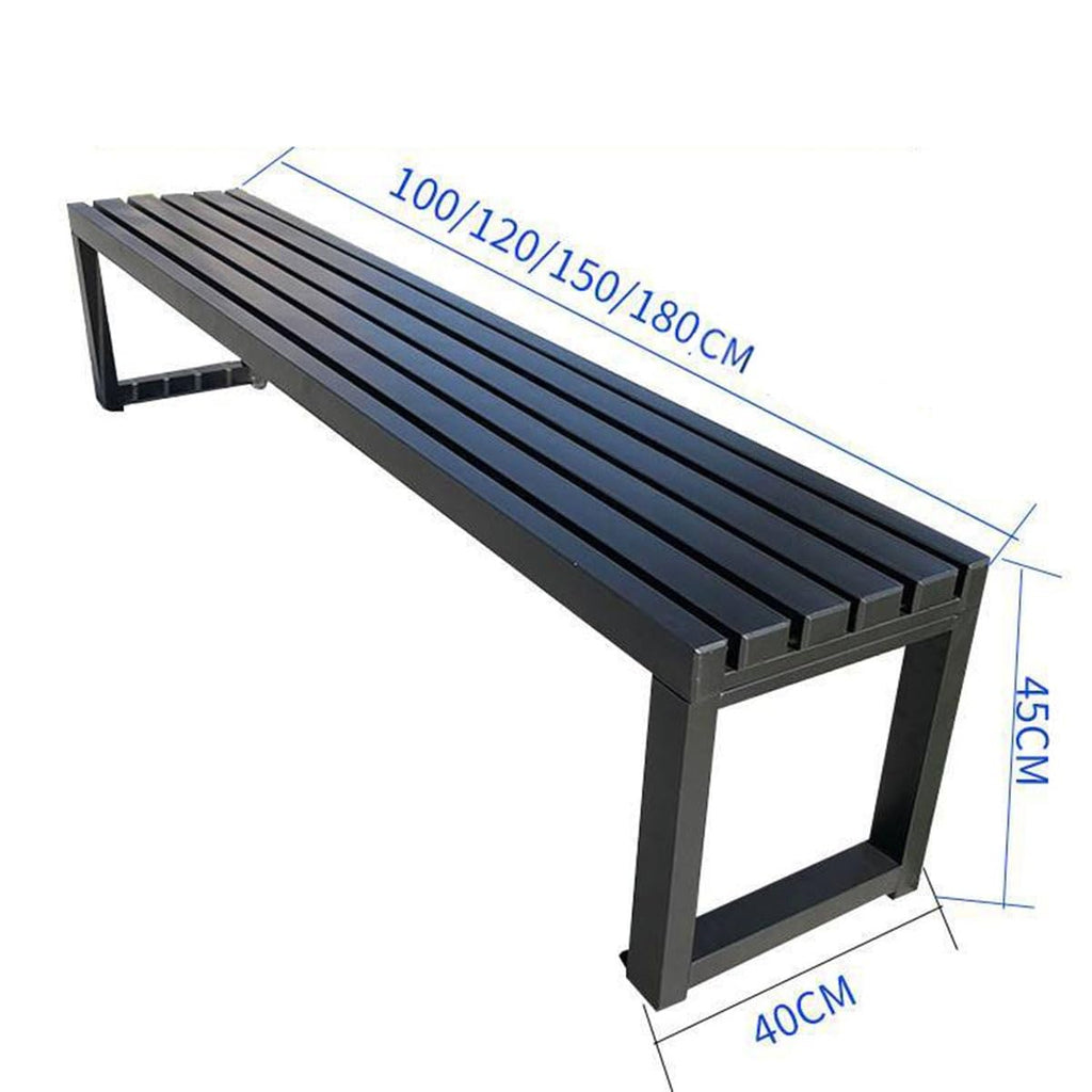 Black 5.9ft Metal Outdoor Bench Y5400