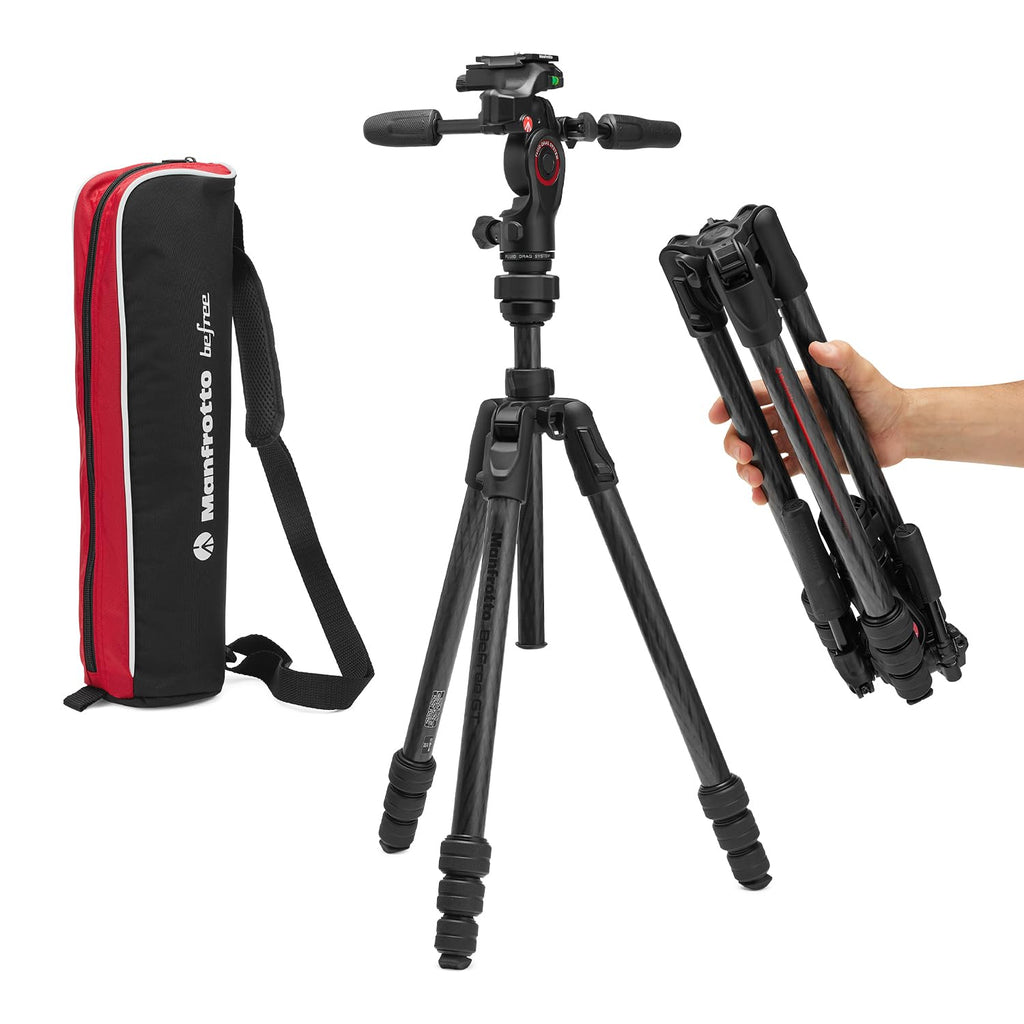 Carbon Fibre Travel Tripod Kit with 3-Way Fluid Head I8839