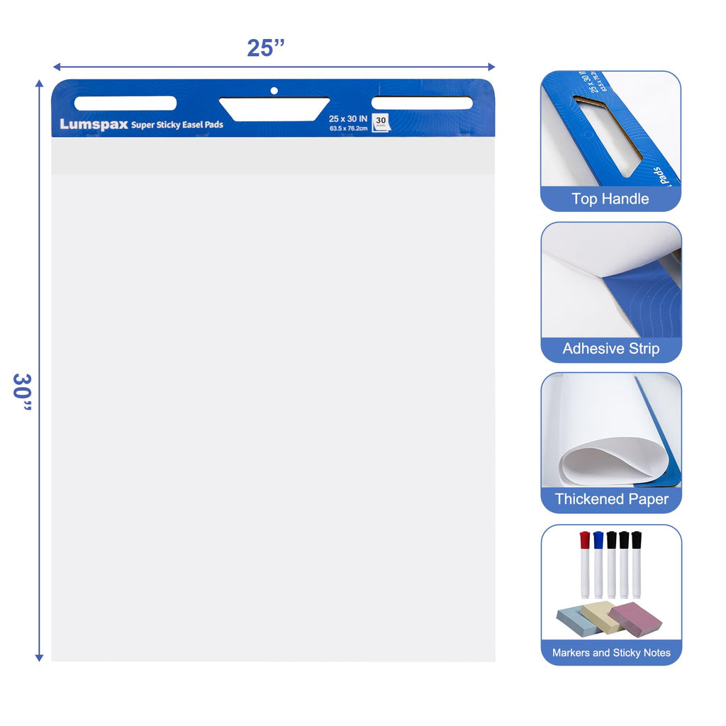 Bleedproof Self-Adhesive Easel Pads 25 x 30 Inches 3 Pads H575