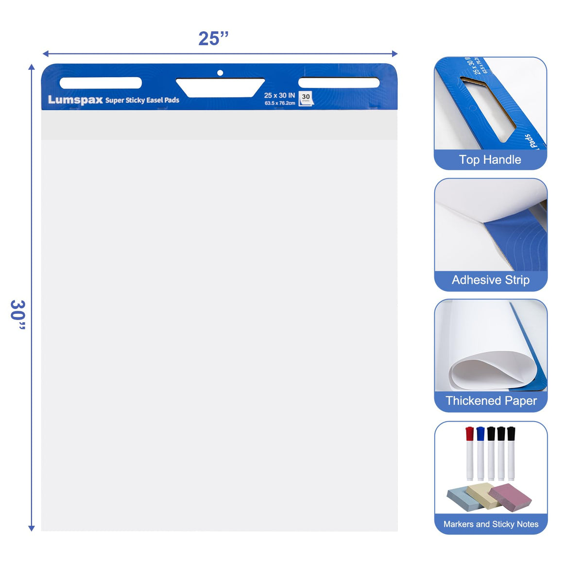 Bleedproof Self-Adhesive Easel Pads 25 x 30 Inches 3 Pads H575