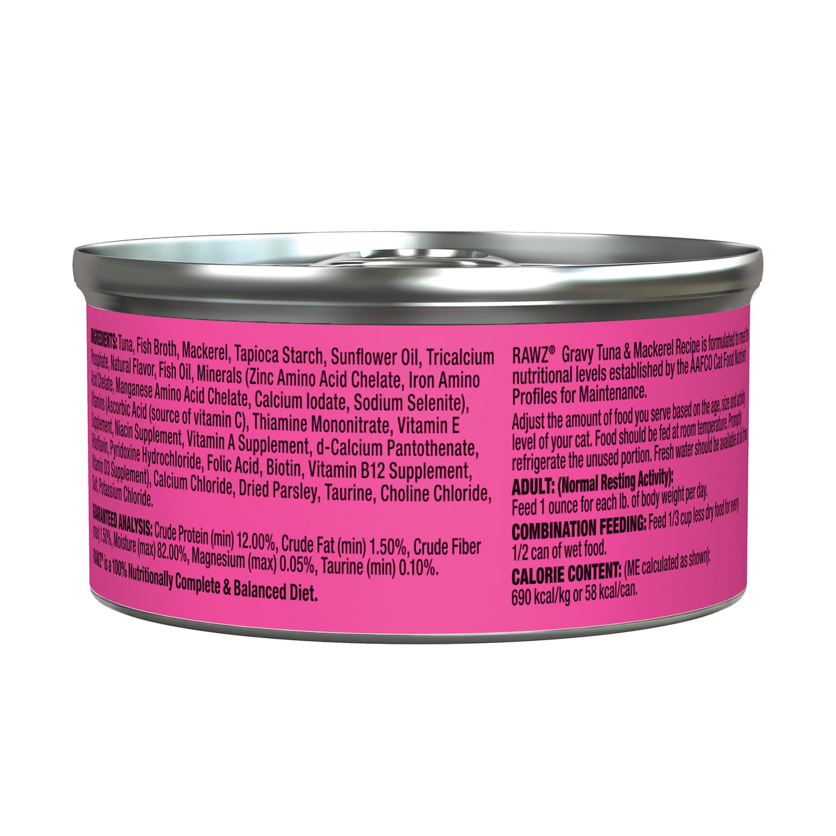 Minced Canned Cat Food in Gravy with Bone Broth, Tuna & Mackerel, 3 Ounce Cans, Pack of 18 J419959