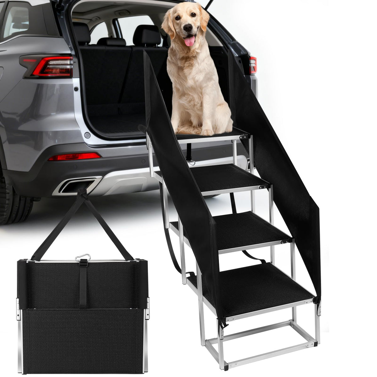 Dog Stairs with Guardrail V16122