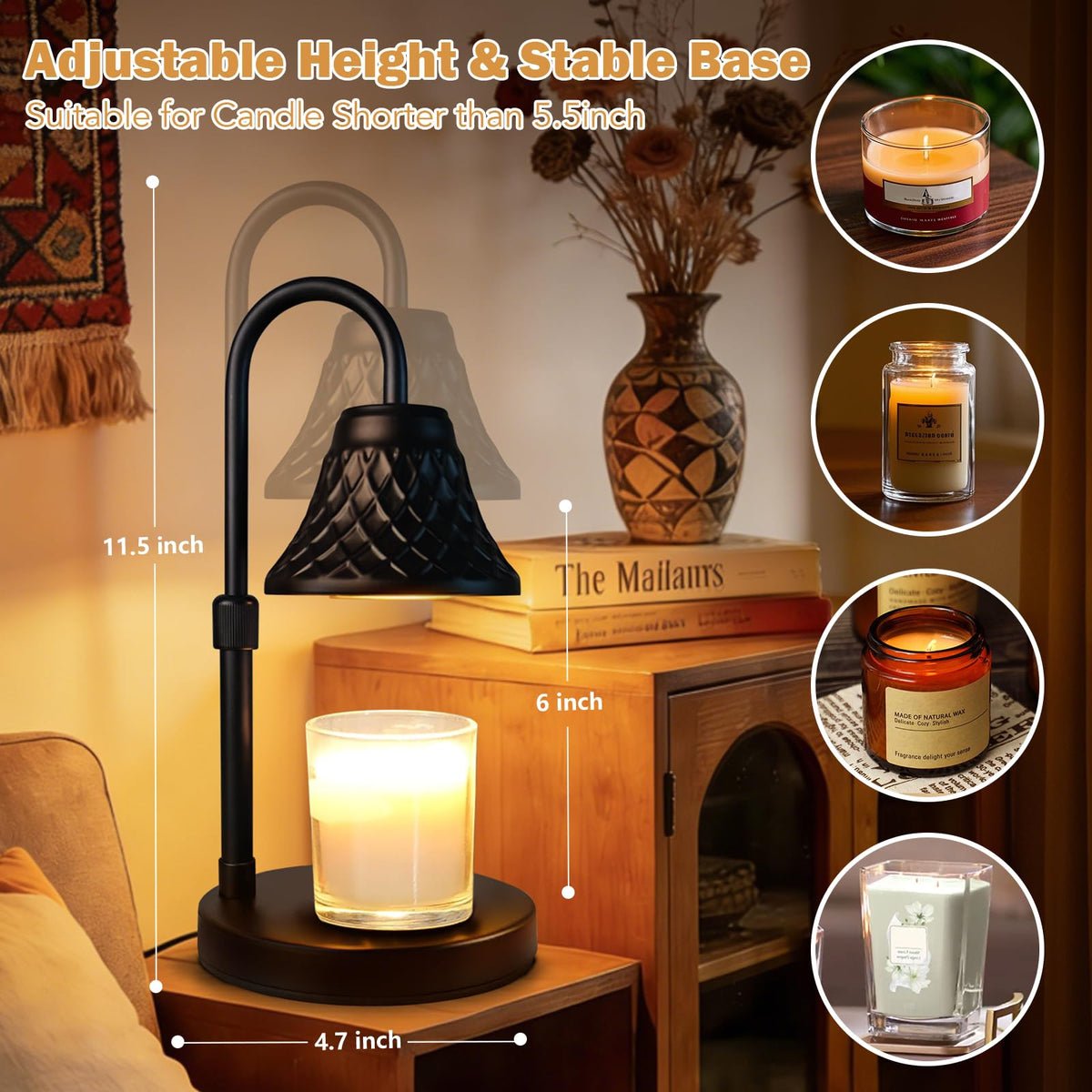 Adjustable Candle Warmer Lamp with Timer D61026