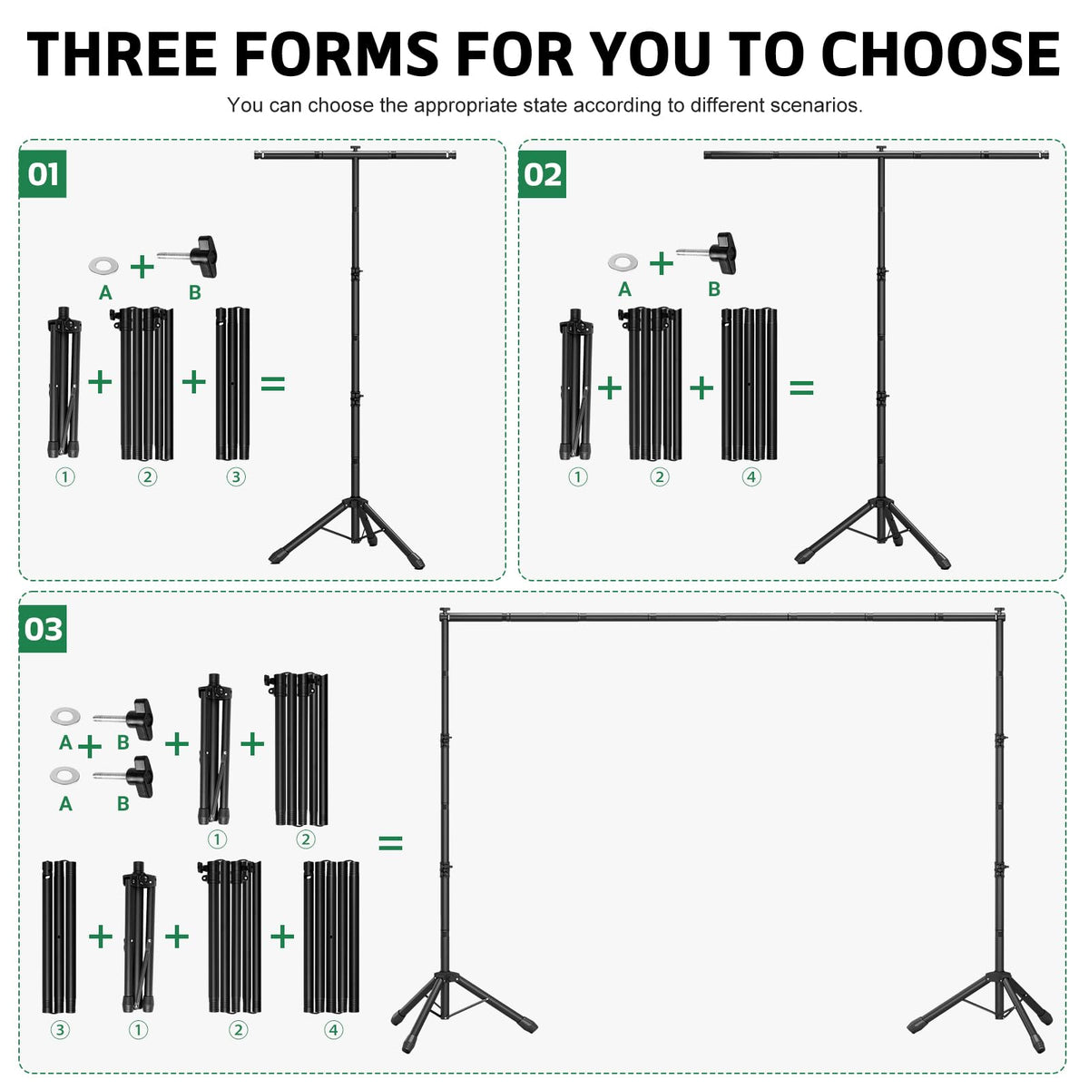 10x7.5 ft Adjustable T-Shape Backdrop Stand Kit D6174