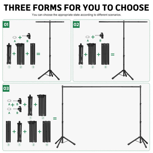 10x7.5 ft Adjustable T-Shape Backdrop Stand Kit D6174