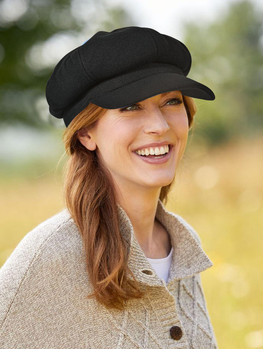 Wool Blend Newsboy Cap E6132