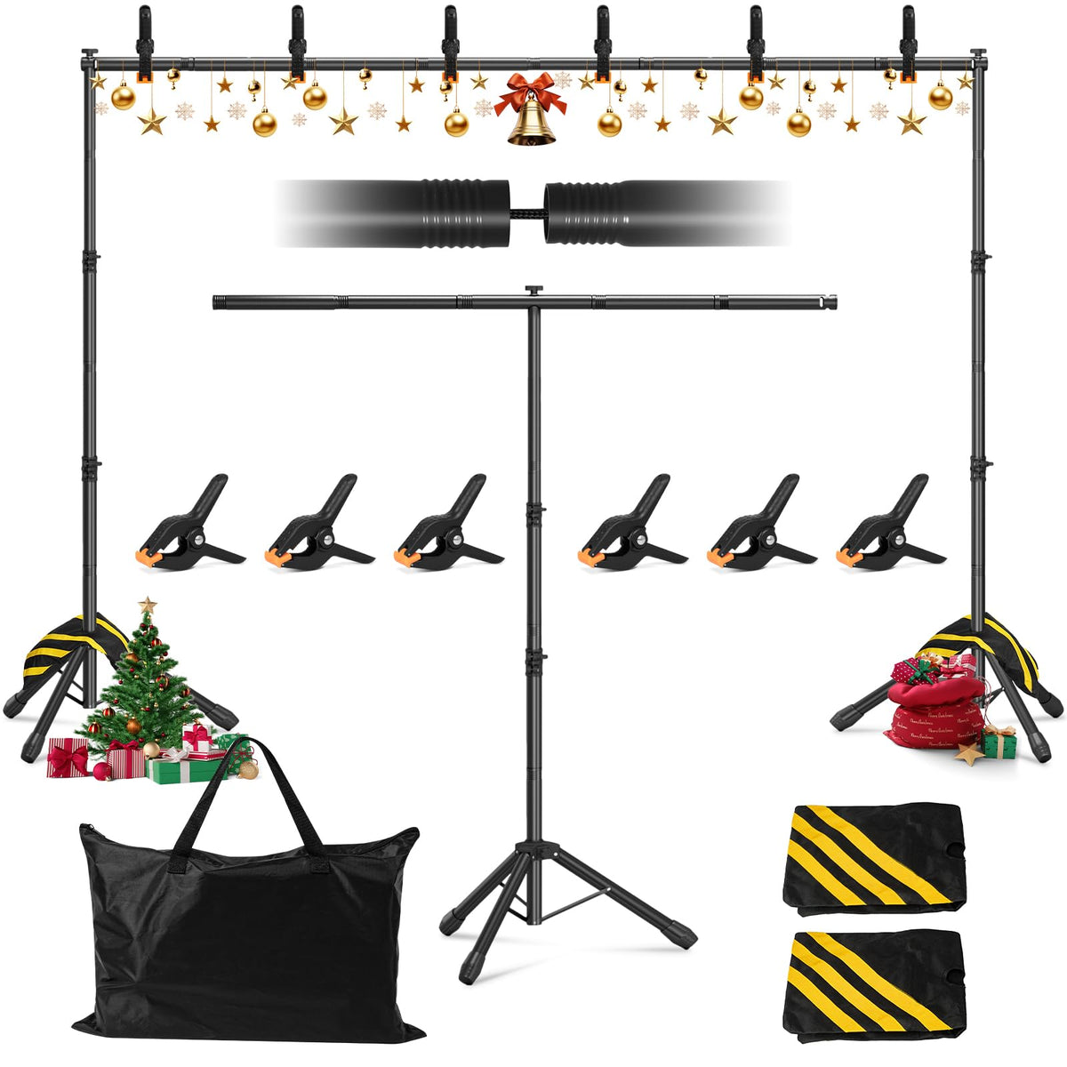 10x7.5 ft Adjustable T-Shape Backdrop Stand Kit D6174