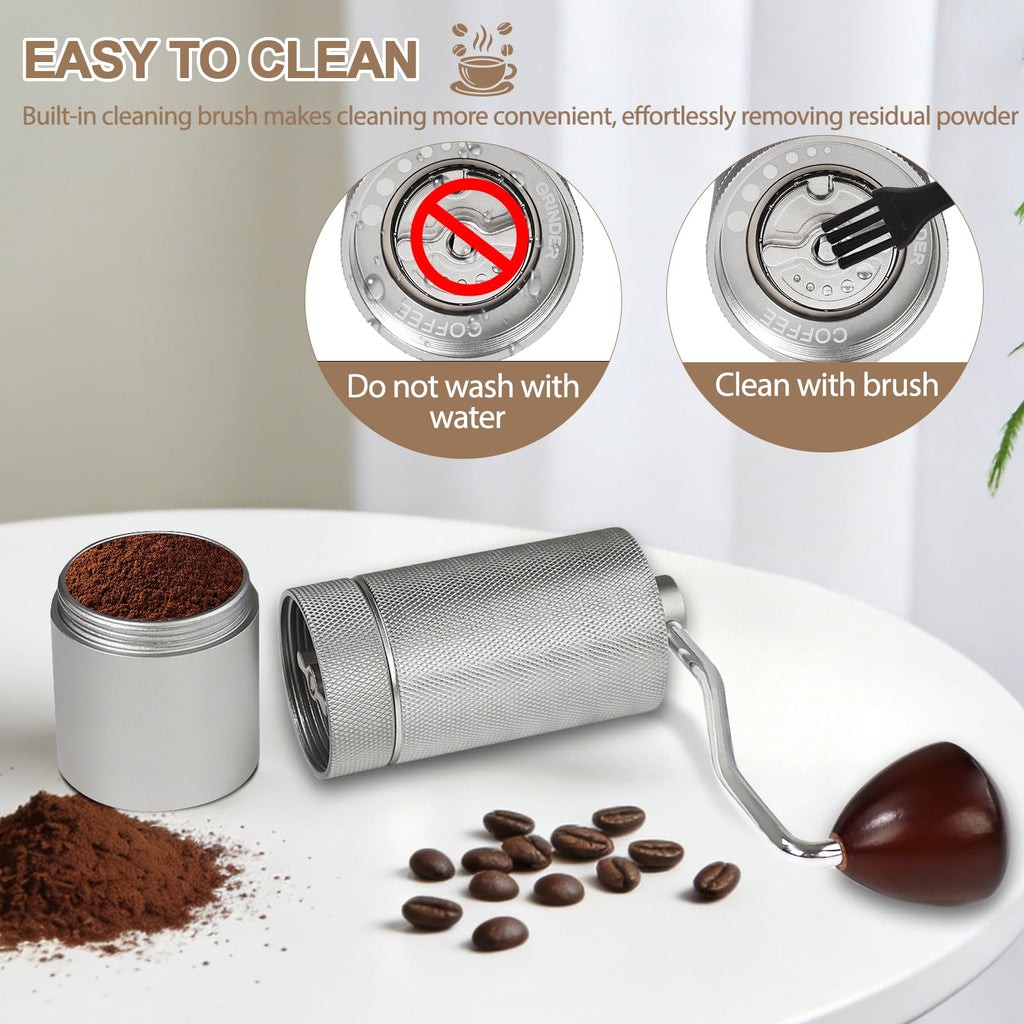 Manual Coffee Grinder with 25 Level Stainless Steel Conical Burr C98107