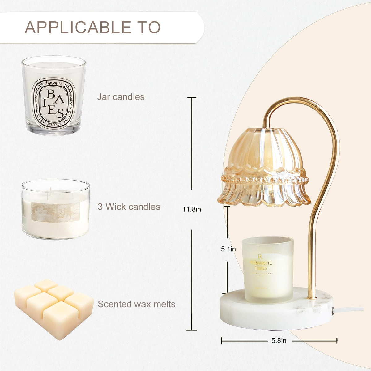 Candle Warmer Lamp with Timer & Dimmer S391727