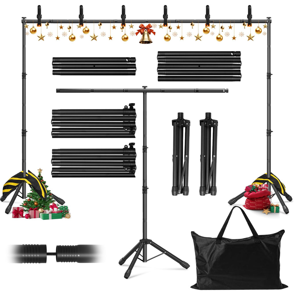 10x7.5 ft Adjustable T-Shape Backdrop Stand Kit D6174