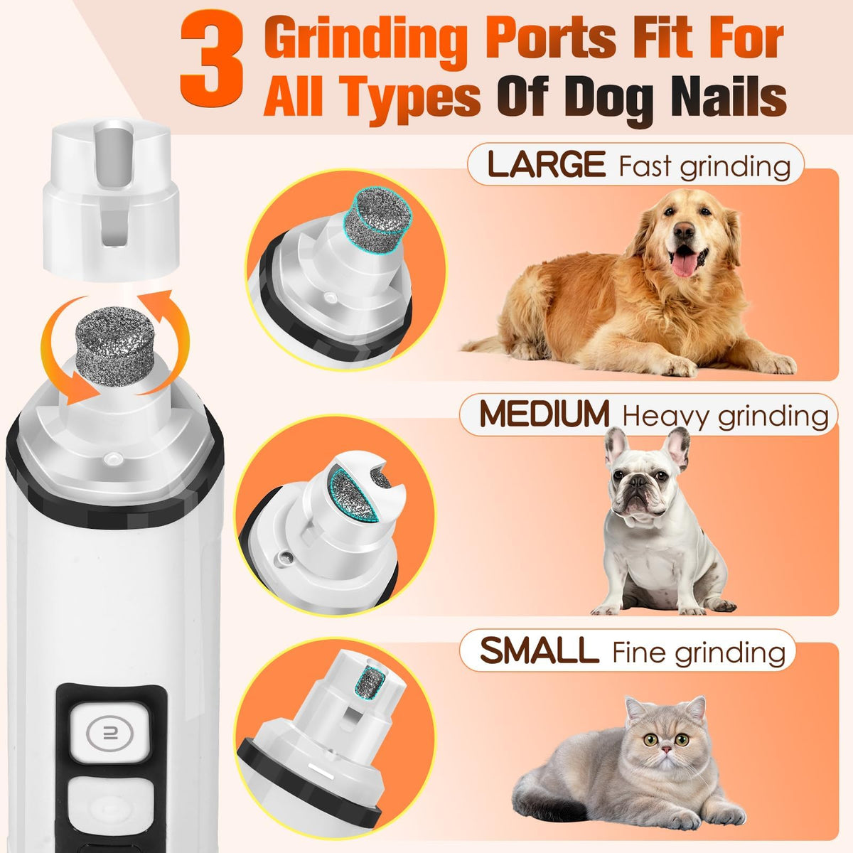 Ultra Quiet Electric Pet Nail Clippers with LED Lights U9874