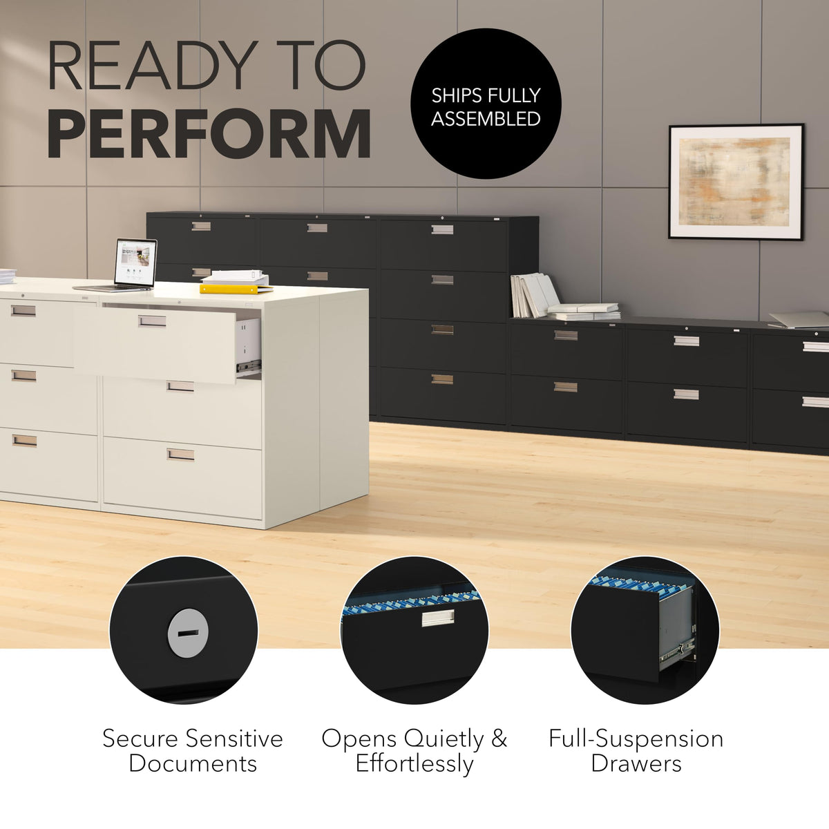 Black 4 Drawer File Cabinet H809792