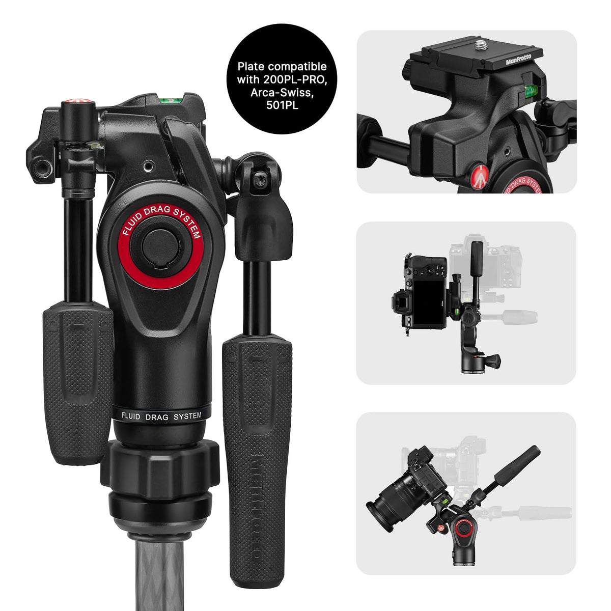 Carbon Fibre Travel Tripod Kit with 3-Way Fluid Head I8839
