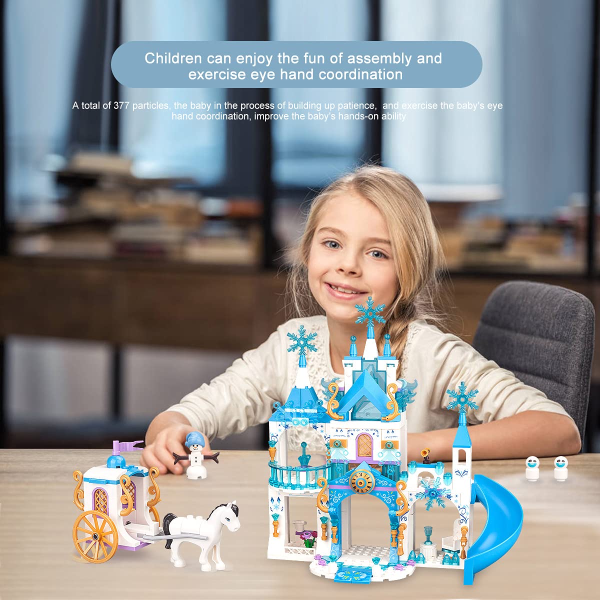 Girls Castle Building Blocks 377 Pieces Construction Toys Set M8800