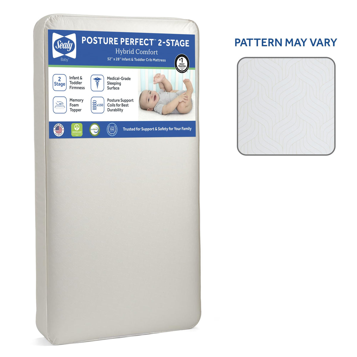 Breathable 2 Stage Hybrid Memory Foam Crib Mattress U295743